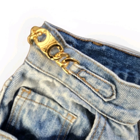 Celine Light Blue Wide Leg Distressed Jeans - Picture 8 of 16